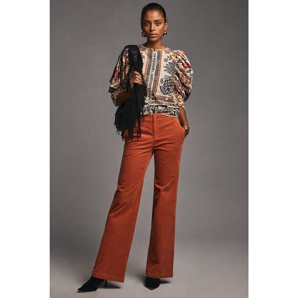 Anthropologie Maeve Wide-Leg Corduroy Trousers - New - Size 4 - Picture 1 of 7